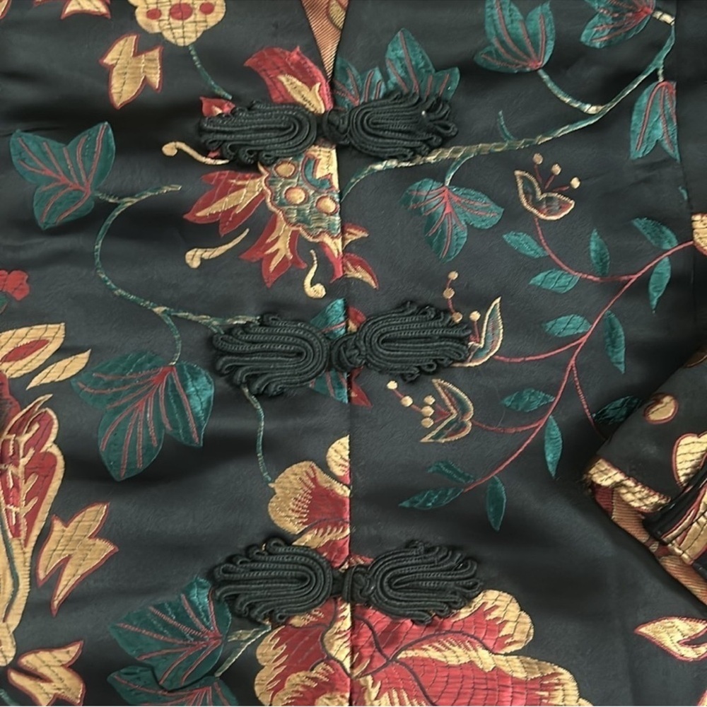 Soft Surroundings Black Floral Blazer Moon Dynasty - Picture 8 of 10